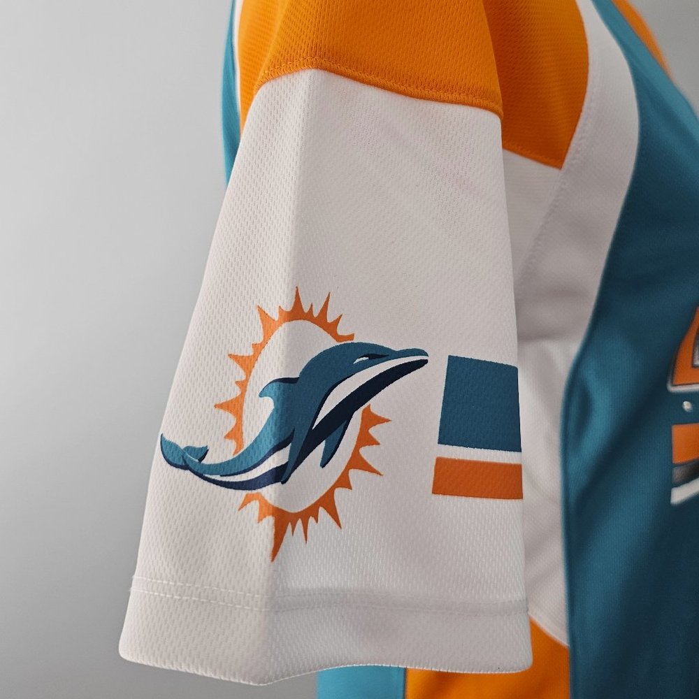 women's MAJESTIC fan fashion MIAMI DOLPHINS gameday SHIRT polyester RHINESTONES - Picture 4 of 8